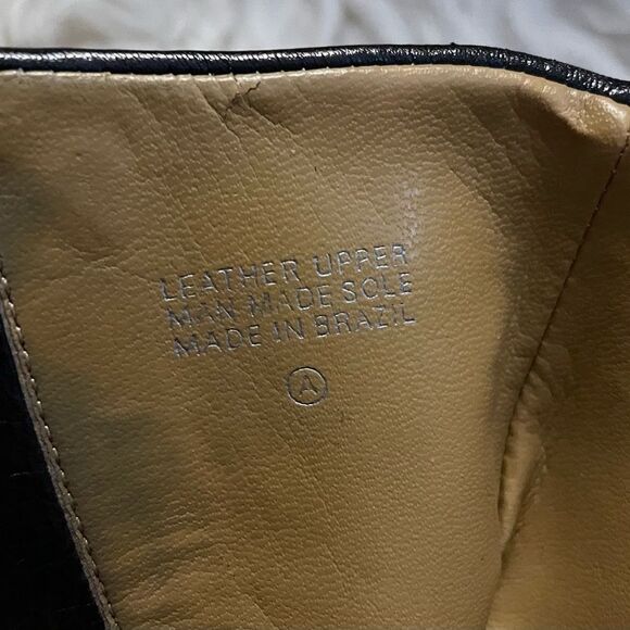 90s Etienne Aigner Impact Ankle Boots Square Toe Black Leather 8.5 N - Picture 9 of 9